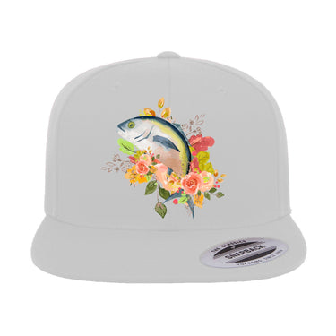 Fishing Flower Flat Bill Cap